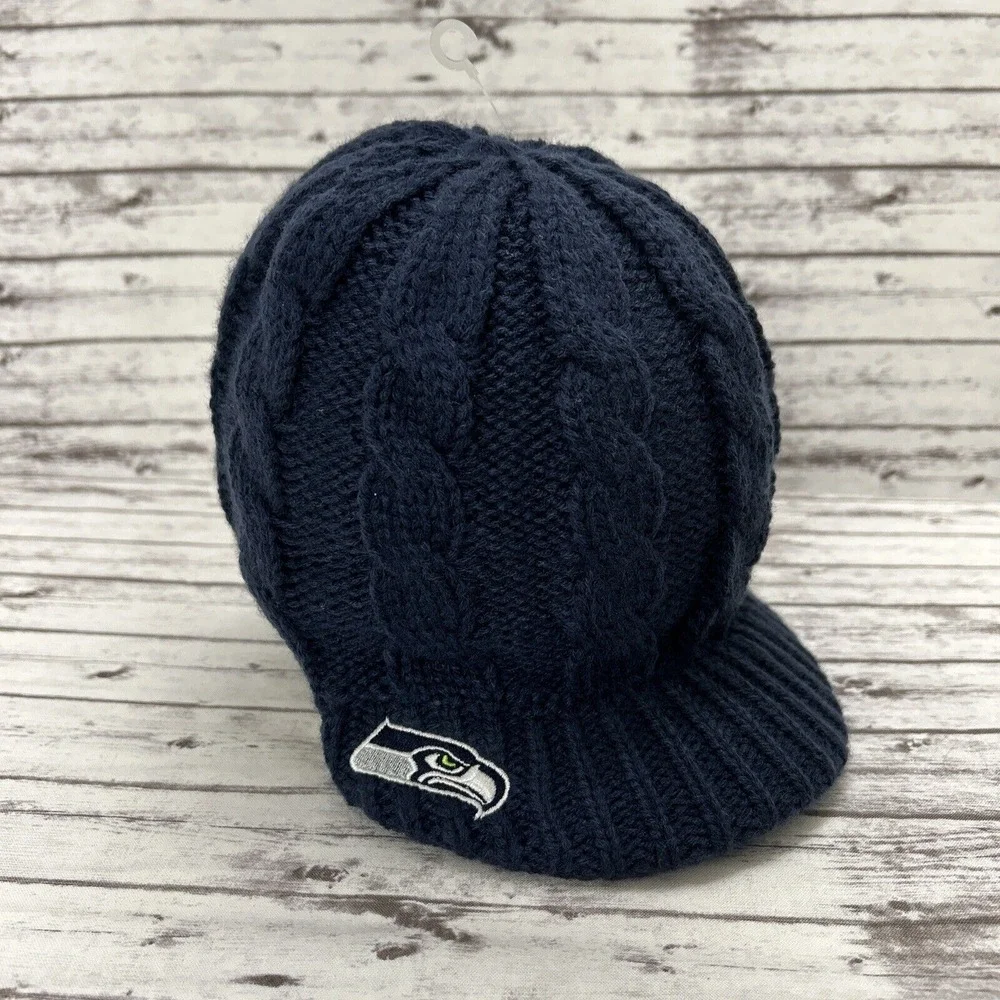Seattle Seahawks Beanie New Era Women OS Blue Arctic Blast Cable Cadet Visor NEW